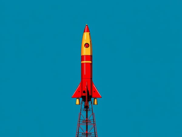 Rocket On A Blue Background
